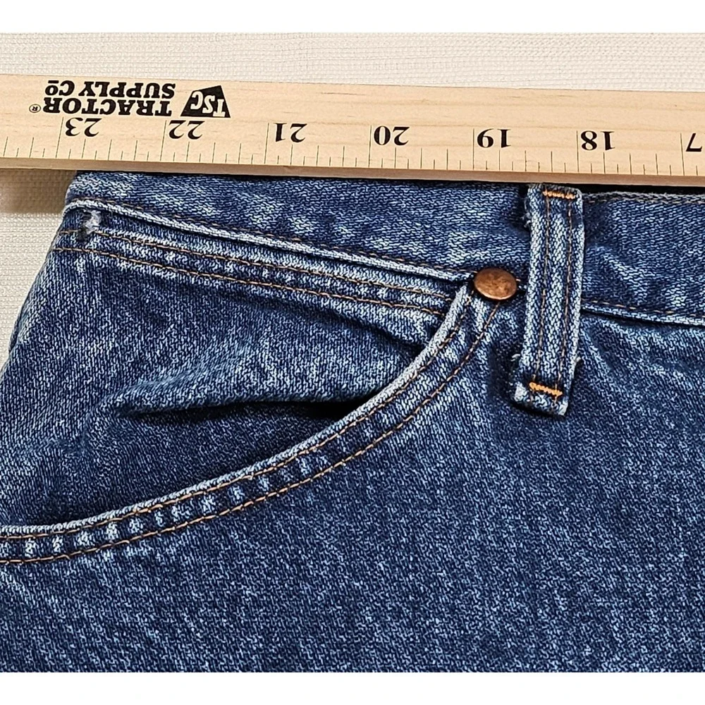Wrangler Mens Jeans 46x30 Dark Wash Straight Leg Cotton Denim‎ Pants 13MWZGK